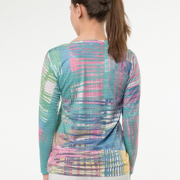 Long Sleeve Crewneck in Lignes Print - Picture 4 of 7